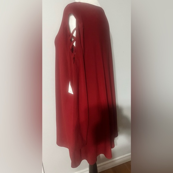 Simpli Womans Zig Zag Long Sleeved Tunic in Scarlet!! - Picture 4 of 12